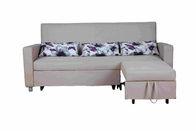رمادي القطن الرئيسية أريكة سرير للتحويل مسند قابل للتعديل مع جيب الجانب