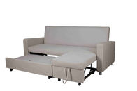 رمادي القطن الرئيسية أريكة سرير للتحويل مسند قابل للتعديل مع جيب الجانب