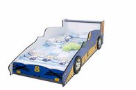 الأزرق دائم خشبية سباق سيارة طفل السرير مع ملونة الرسومات الرسومات