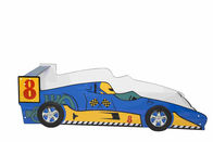 الأزرق دائم خشبية سباق سيارة طفل السرير مع ملونة الرسومات الرسومات