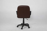بني داكن جلد مكتب كرسي تثبيت، وسط ظهر تنفيذي كرسي تثبيت مع نايلون مسند ذراع