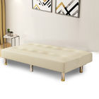 سرير أريكة قابل للطي من الجلد الصناعي باللون الأبيض لغرفة النوم المنزلية
