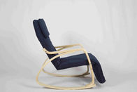 الأزرق قماش خشبي الأثاث في الهواء الطلق الحضانة كرسي هزاز مع مسند قابل للتعديل
